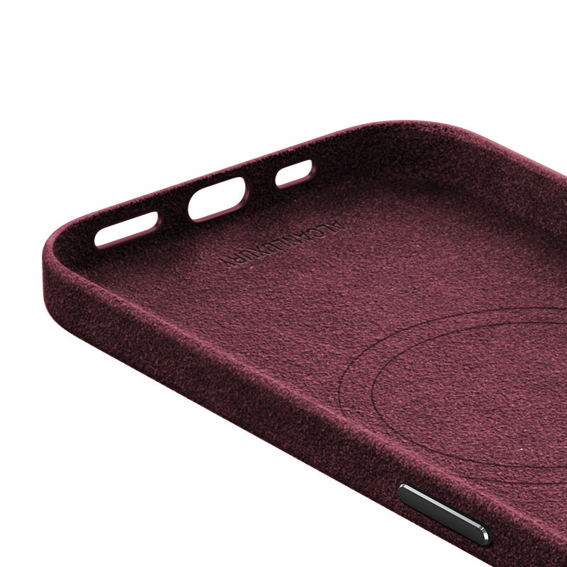 iPhone 15 Plus - Alcantara Case - Wine Red