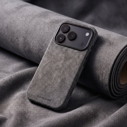 iPhone 17 Pro – Alcantara-Hülle – Nardograu